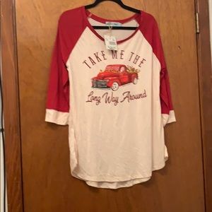 NWT baseball style tee